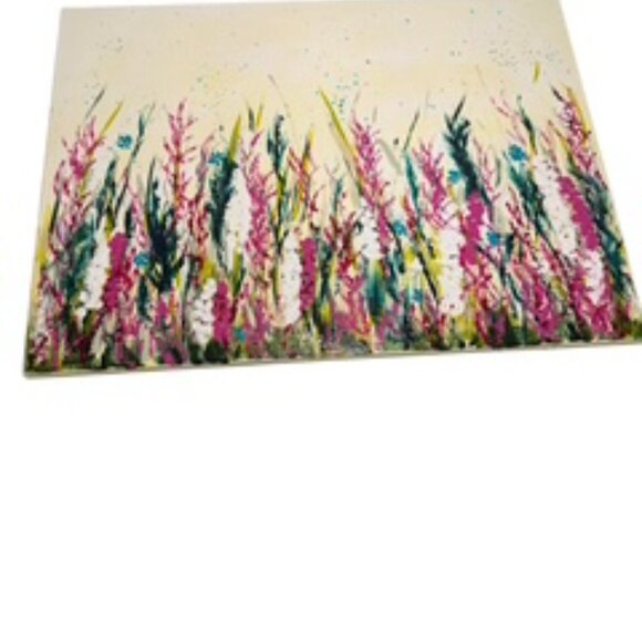 Original Artwork Acrylic on Canvas Field of Wildflowers 16 x 20 - Picture 16 of 16